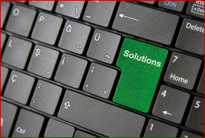  keyboard with green 'solutions' button